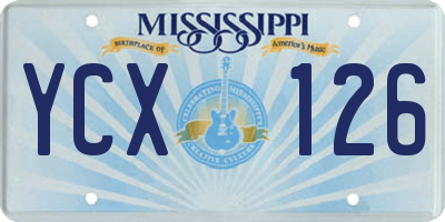 MS license plate YCX126