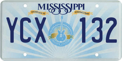 MS license plate YCX132