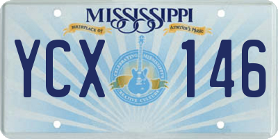 MS license plate YCX146