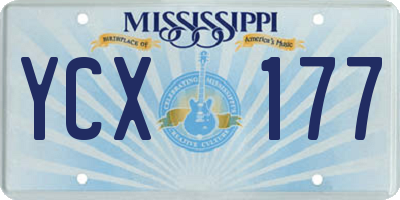 MS license plate YCX177