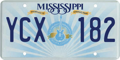 MS license plate YCX182