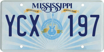 MS license plate YCX197
