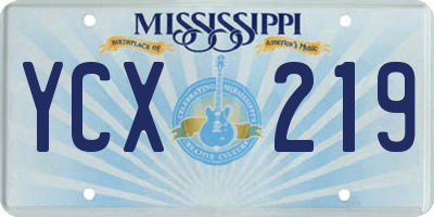 MS license plate YCX219