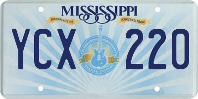 MS license plate YCX220