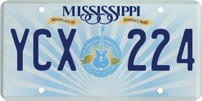 MS license plate YCX224