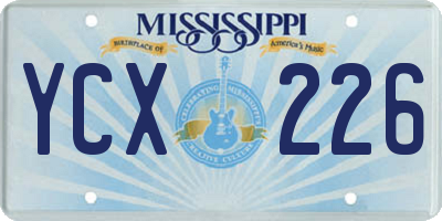 MS license plate YCX226