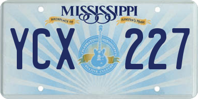 MS license plate YCX227