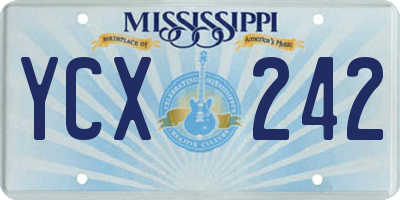 MS license plate YCX242