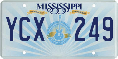 MS license plate YCX249
