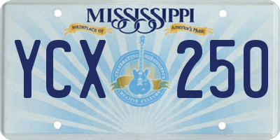 MS license plate YCX250