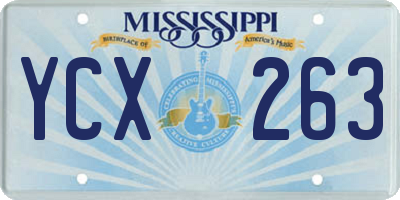 MS license plate YCX263