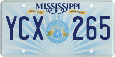 MS license plate YCX265