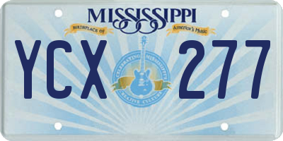 MS license plate YCX277