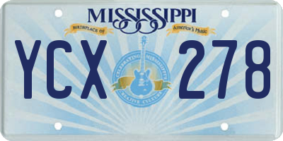 MS license plate YCX278