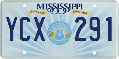 MS license plate YCX291
