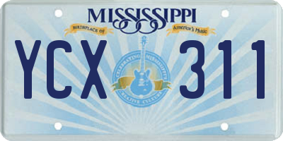 MS license plate YCX311