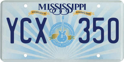 MS license plate YCX350