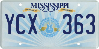 MS license plate YCX363