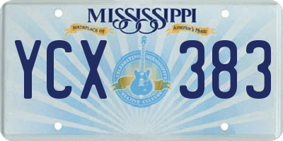MS license plate YCX383