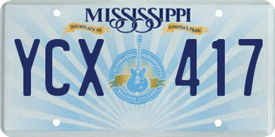 MS license plate YCX417