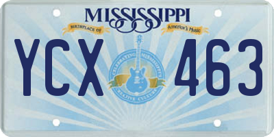 MS license plate YCX463