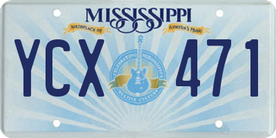 MS license plate YCX471