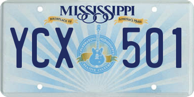 MS license plate YCX501