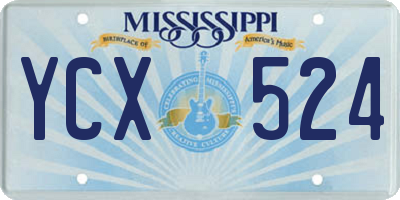 MS license plate YCX524