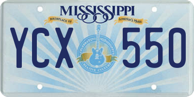 MS license plate YCX550
