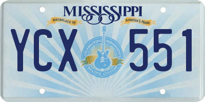 MS license plate YCX551