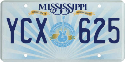 MS license plate YCX625