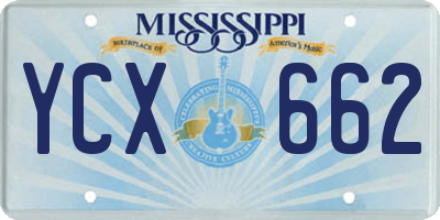 MS license plate YCX662