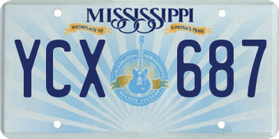 MS license plate YCX687
