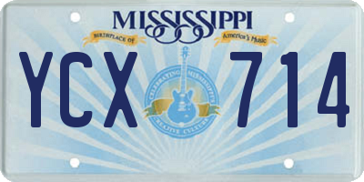 MS license plate YCX714