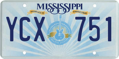 MS license plate YCX751