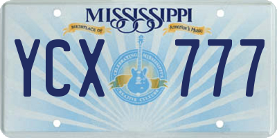 MS license plate YCX777