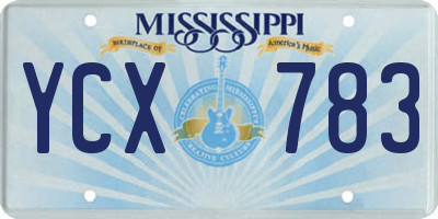 MS license plate YCX783