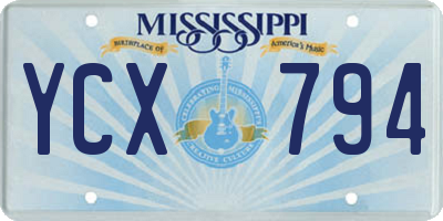 MS license plate YCX794