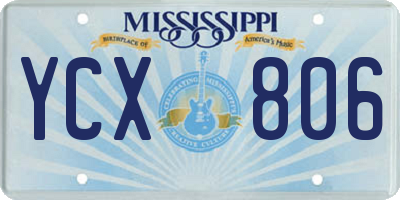 MS license plate YCX806
