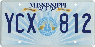 MS license plate YCX812