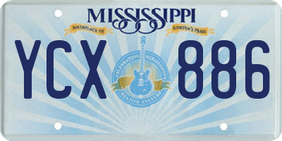 MS license plate YCX886