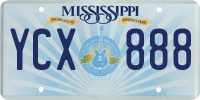 MS license plate YCX888