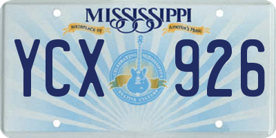 MS license plate YCX926