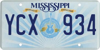 MS license plate YCX934