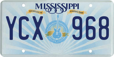MS license plate YCX968