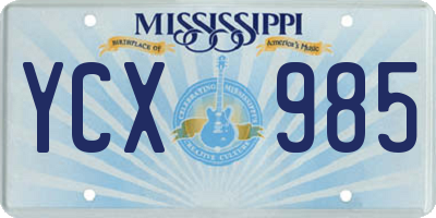 MS license plate YCX985
