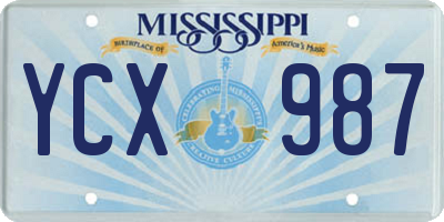 MS license plate YCX987
