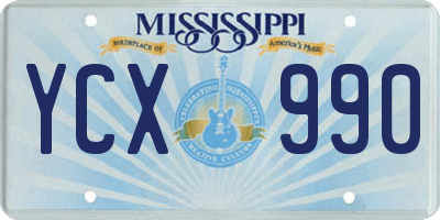 MS license plate YCX990