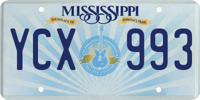 MS license plate YCX993