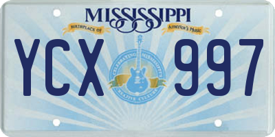 MS license plate YCX997
